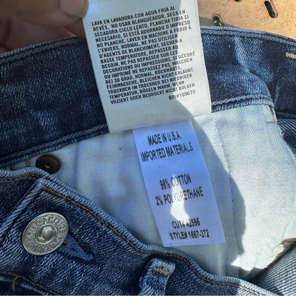 Citizens Of Humanity Indigo Rocket Crop High Rise Skinny Dark Side Detail Jeans - Picture 10 of 10